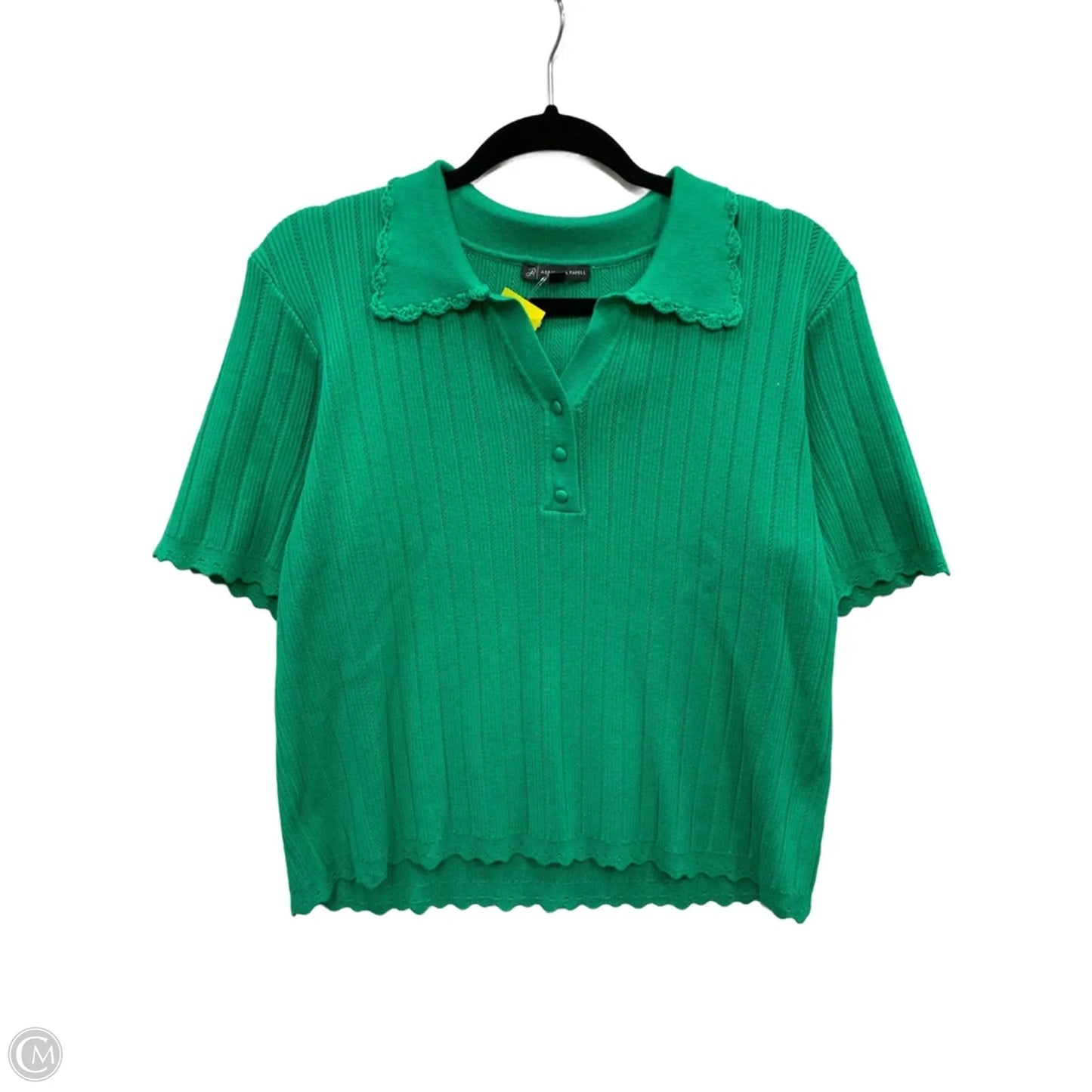 Sweater Short Sleeve By Adrianna Papell In Green, Size: L