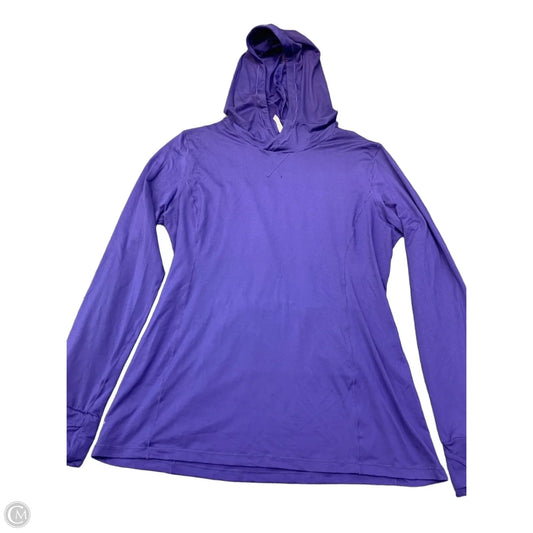 Athletic Top Long Sleeve Hoodie By Fabletics In Purple, Size: Xl