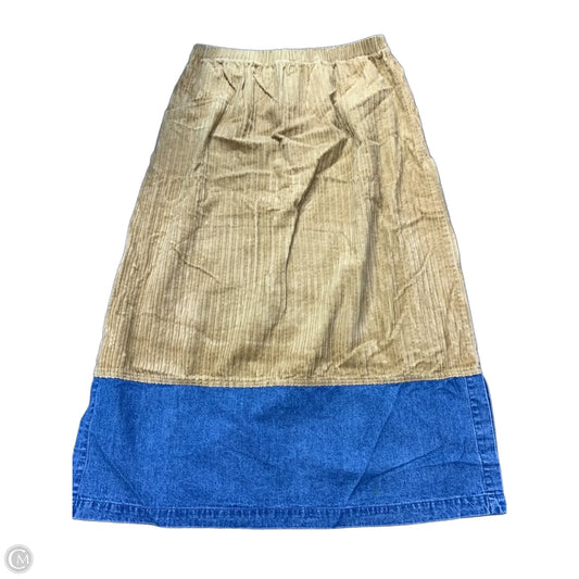 Skirt Midi By Denim And Company In Blue & Brown, Size: L