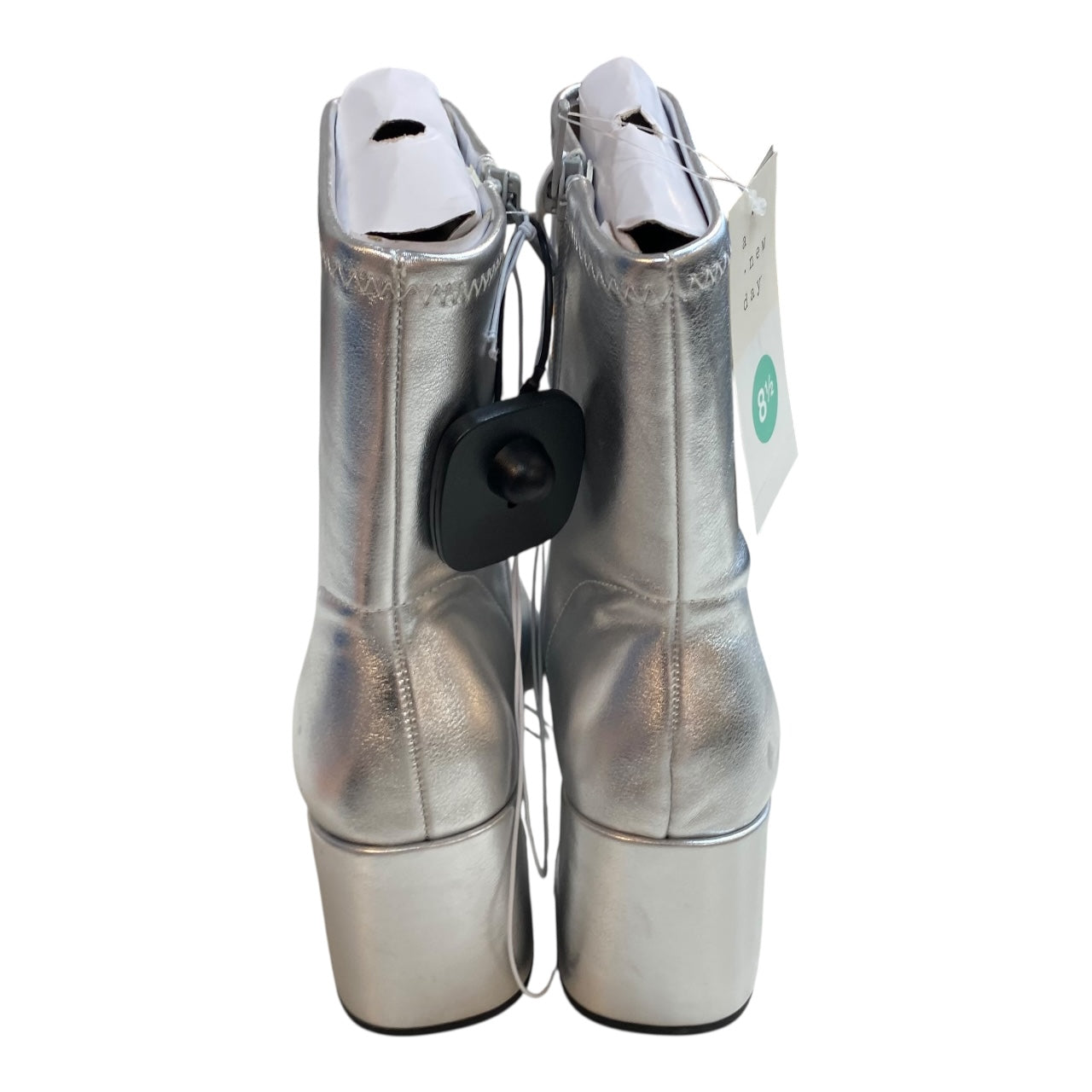 Boots Ankle Heels By A New Day In Silver, Size:8.5