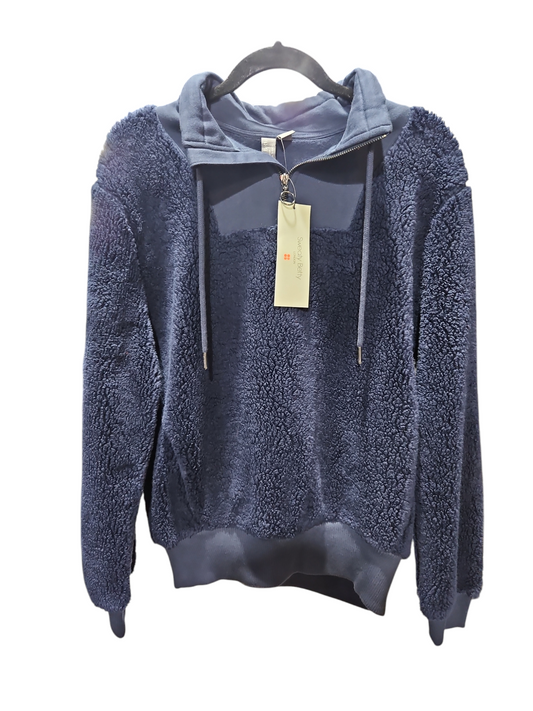 Jacket Faux Fur & Sherpa By Sweaty Betty In Blue, Size: 10