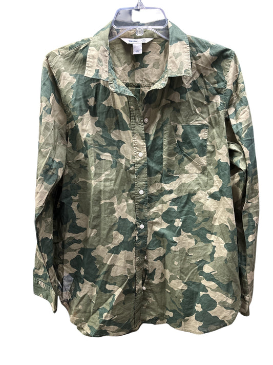 Blouse Long Sleeve By Old Navy In Camouflage Print, Size: L