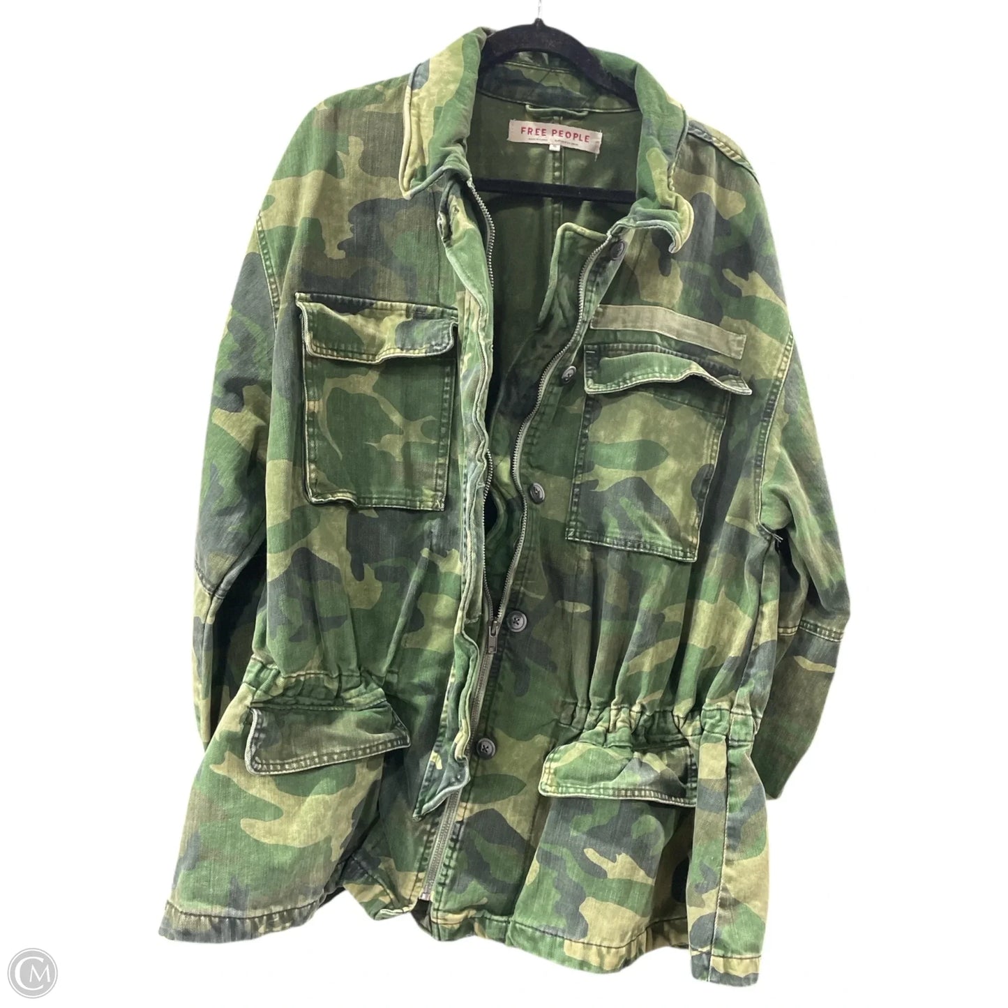 Jacket Denim By Free People In Camouflage Print, Size: Xl
