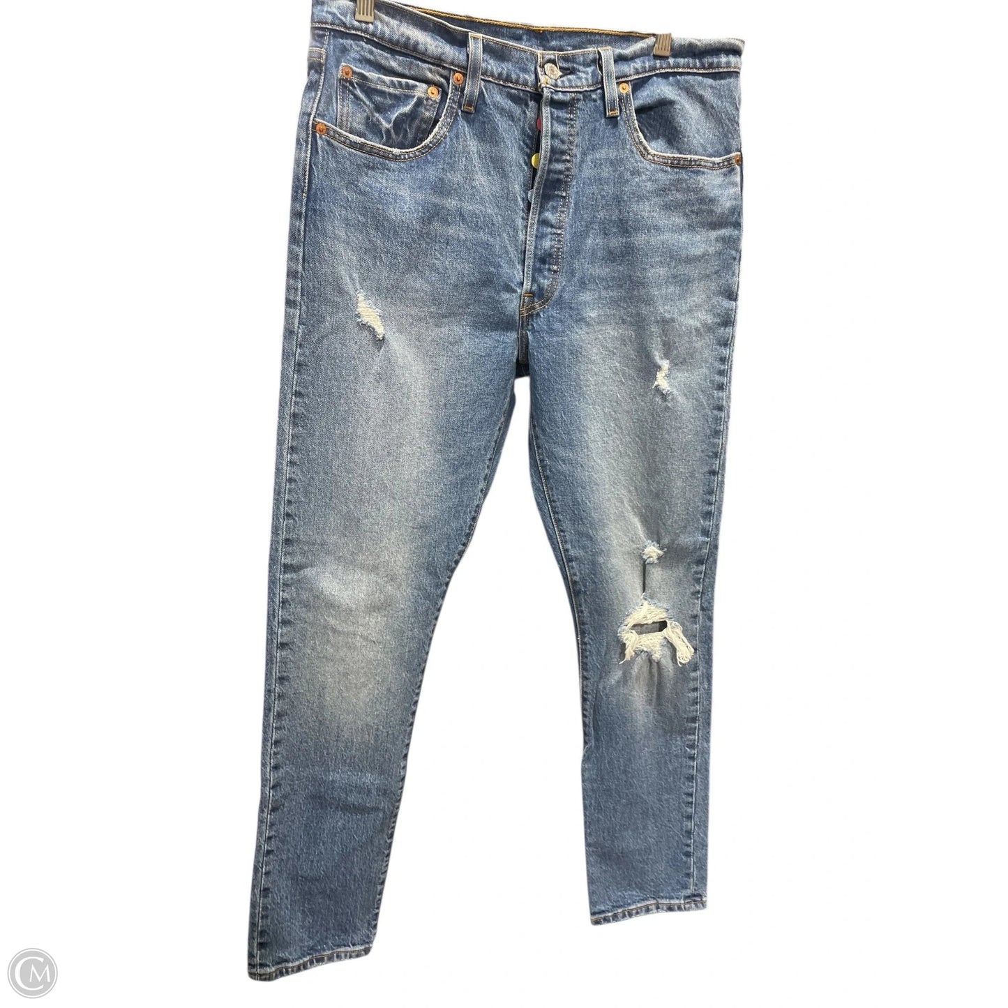 Jeans Skinny By Levis In Blue Denim, Size: L