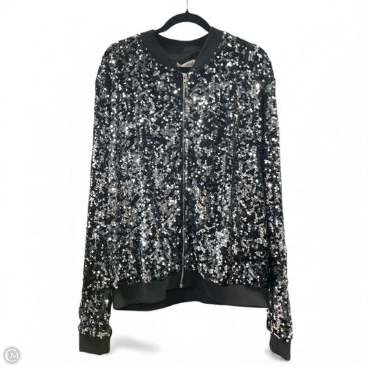 Jacket Other By Clothes Mentor In Black & Silver, Size: 2x