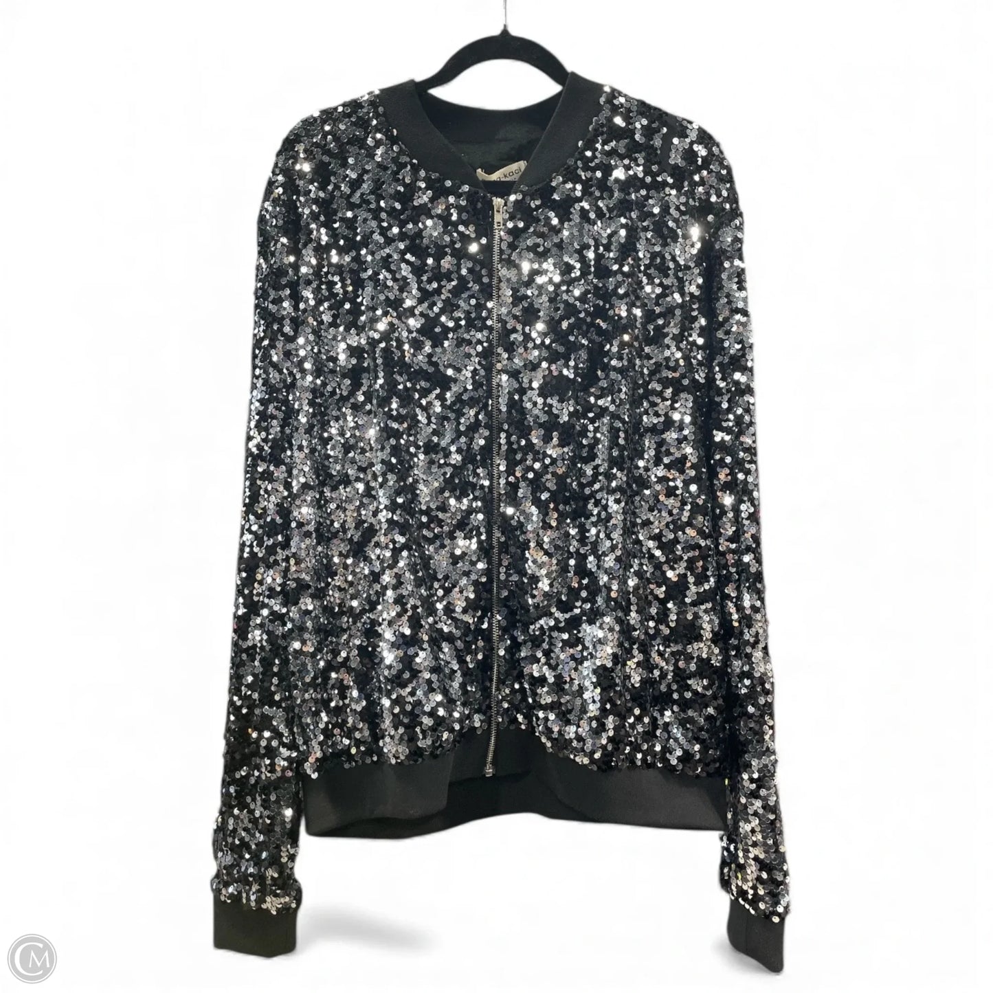 Jacket Other By Clothes Mentor In Black & Silver, Size: 2x