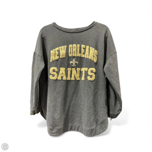 Athletic Sweatshirt Crewneck By Nfl In Grey, Size: L
