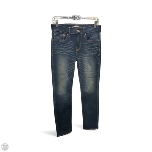 Jeans Straight By Express In Blue Denim, Size: 4