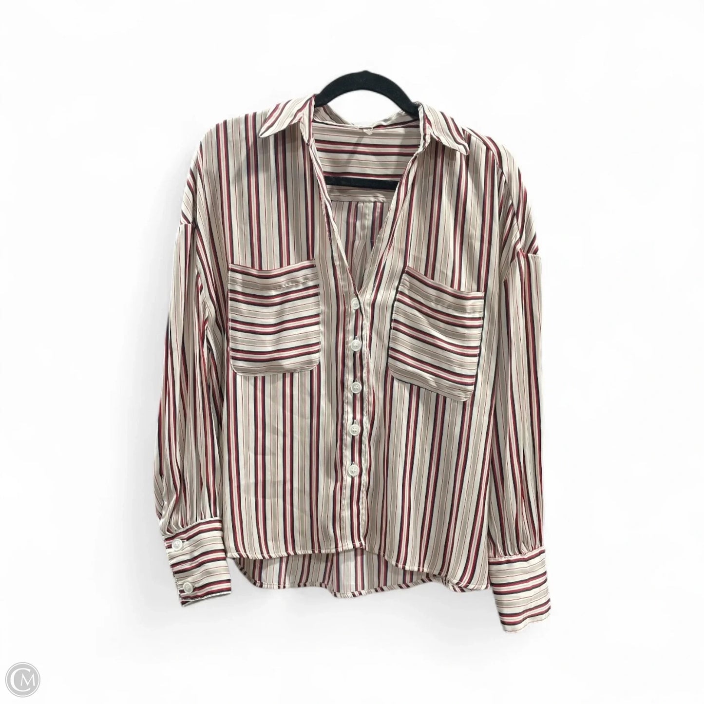 Blouse Long Sleeve By Free People In Striped Pattern, Size: S