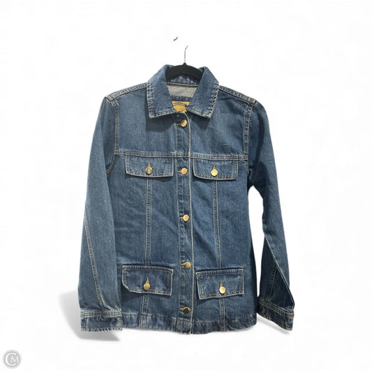 Jacket Designer By Michael Kors In Blue Denim, Size: S