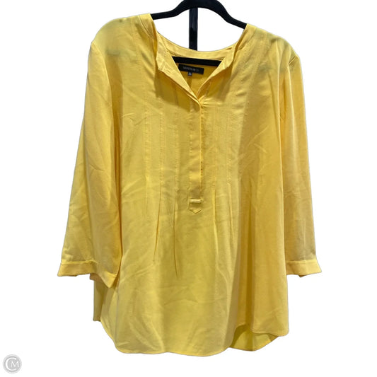 Tunic Designer By Lafayette 148 In Yellow, Size: Xl