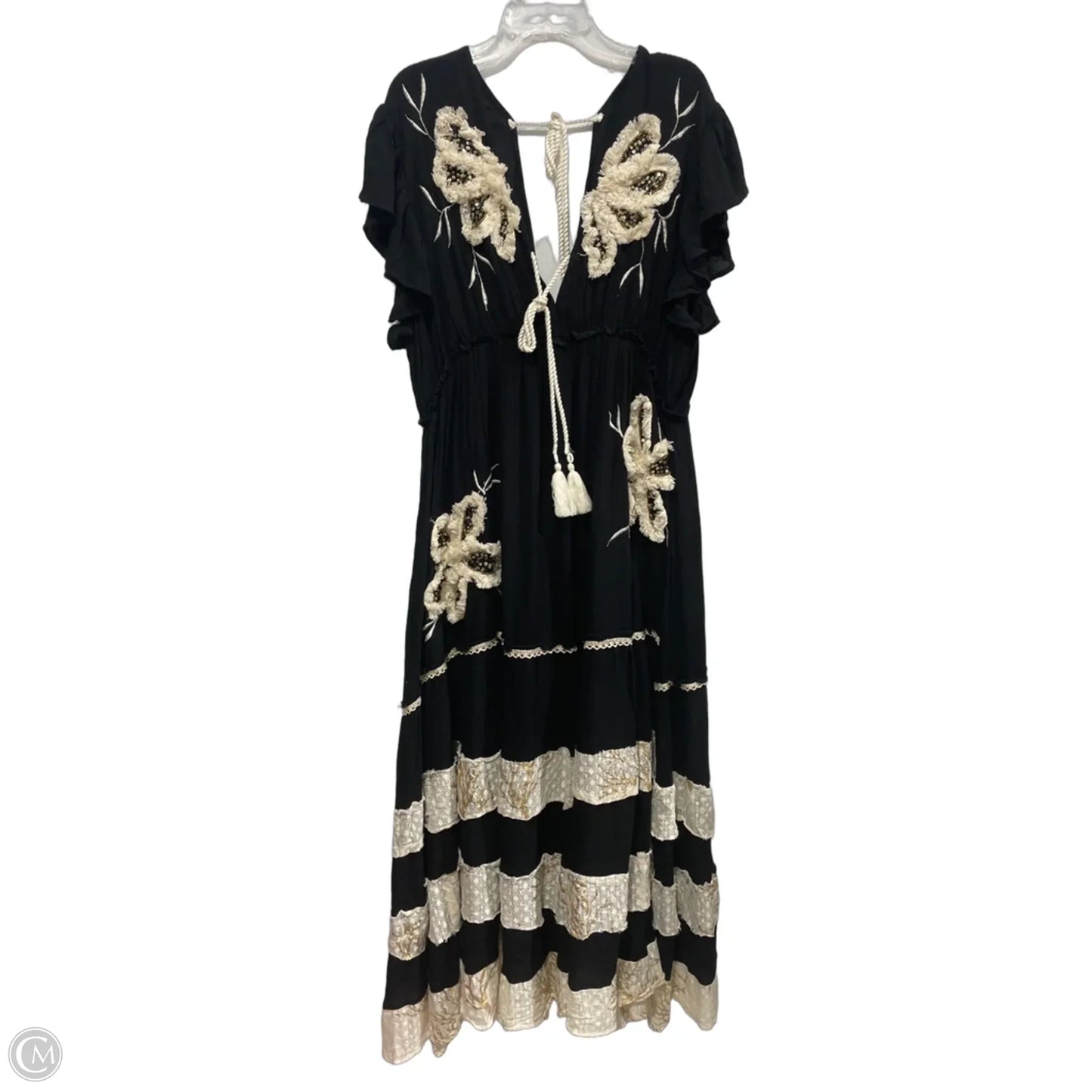 Dress Casual Maxi By Pol In Black & Cream, Size: S