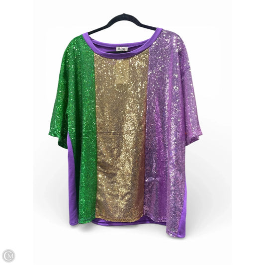 Top Short Sleeve By Bibi In Multi-colored, Size: Xl