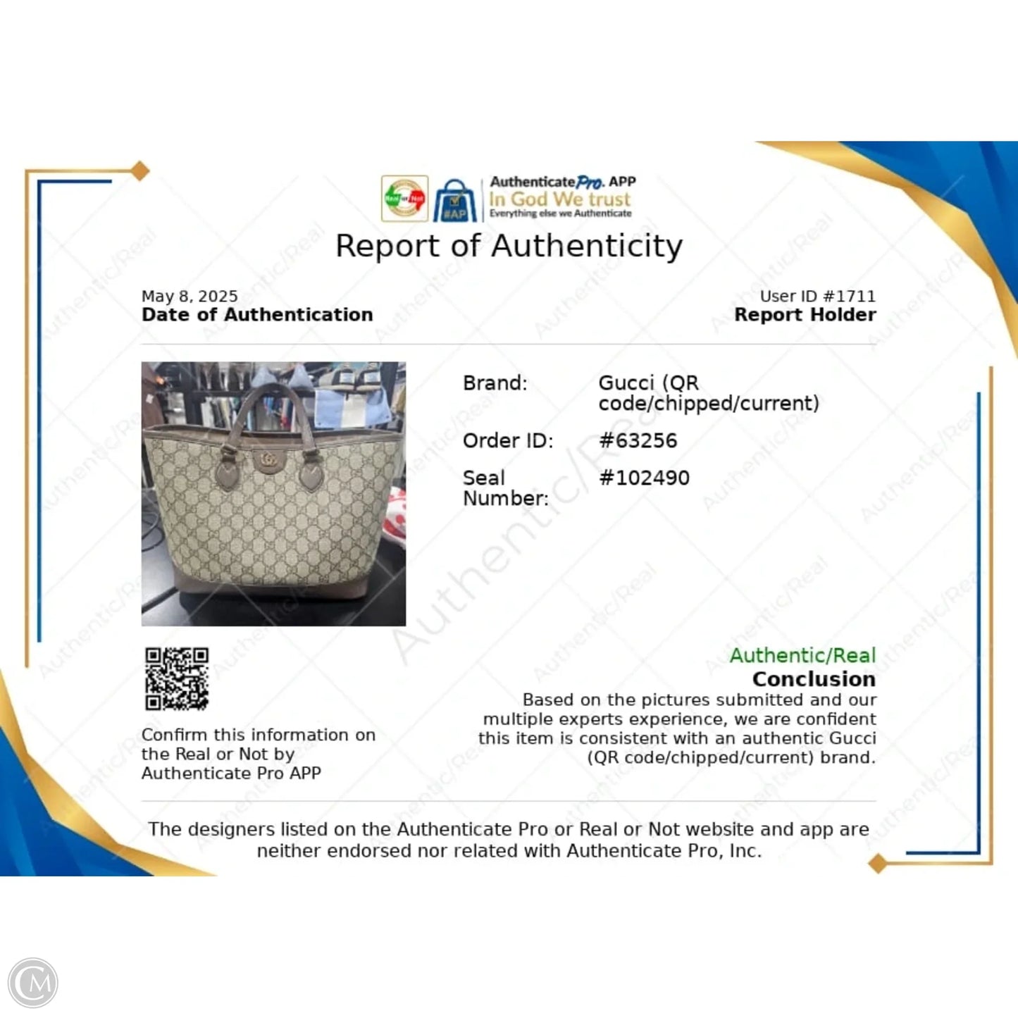 Handbag Luxury Designer By Gucci, Size: Medium