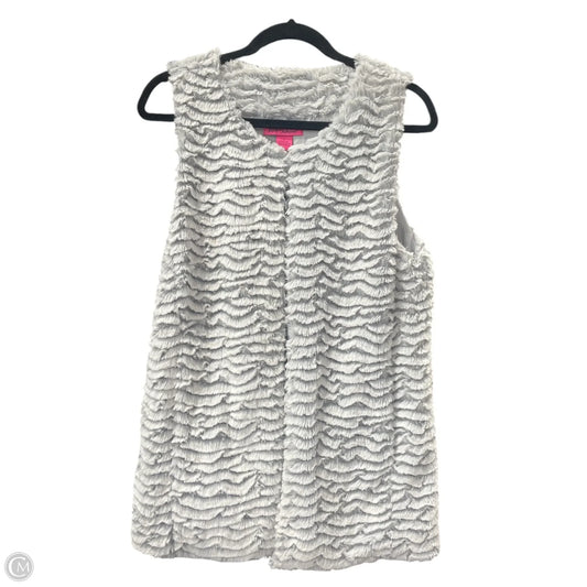 Vest Faux Fur & Sherpa By Betsey Johnson In Grey, Size: M