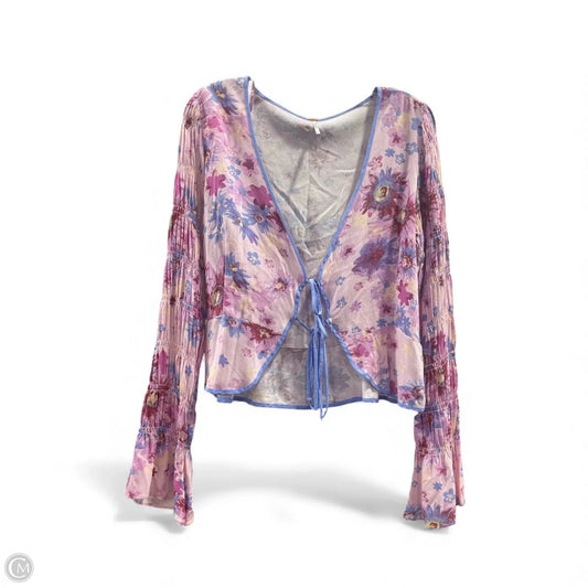 Blouse Long Sleeve By Free People In Floral Print, Size: S