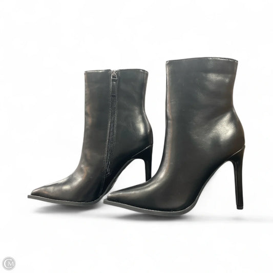 Boots Ankle Heels By Clothes Mentor In Black, Size: 8