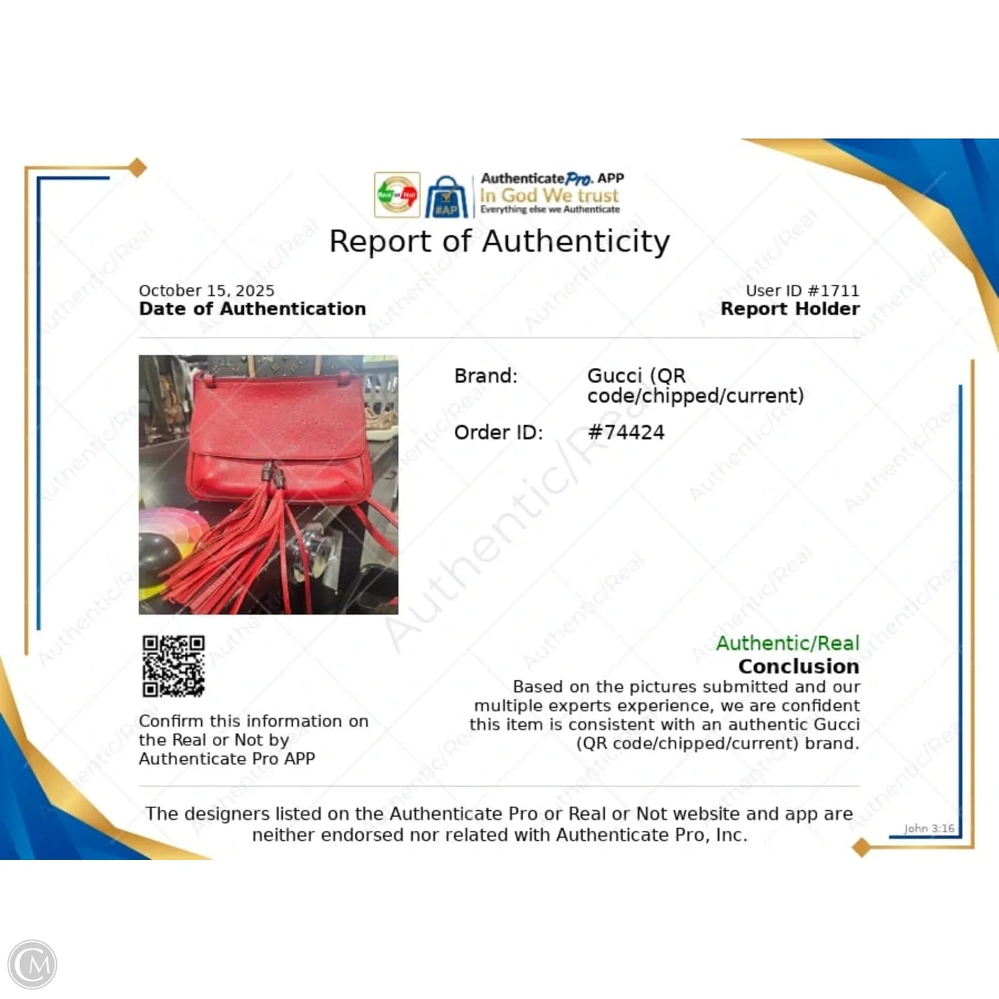 Handbag Luxury Designer By Gucci, Size: Medium