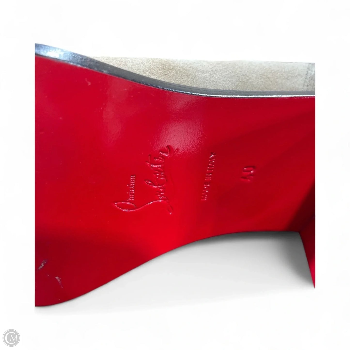 Boots Luxury Designer By Christian Louboutin In Tan, Size: 10