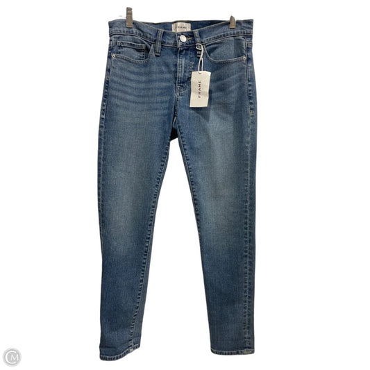 Jeans Straight By Frame In Blue Denim, Size: 4