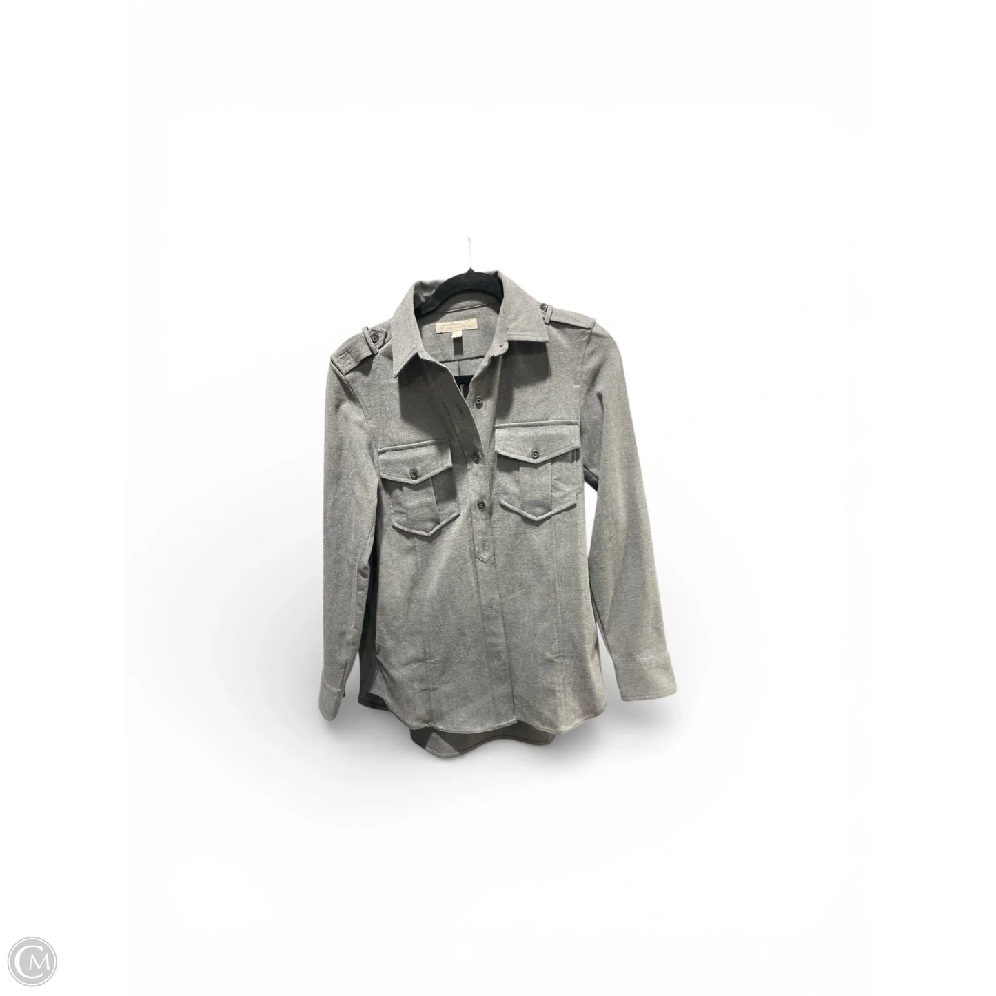 Jacket Shirt By Banana Republic In Grey, Size: Xs