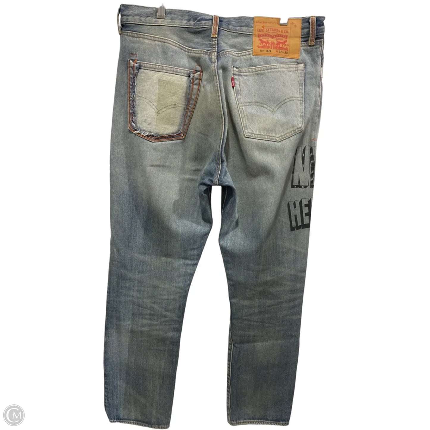 Jeans Straight By Levis In Blue Denim, Size: L