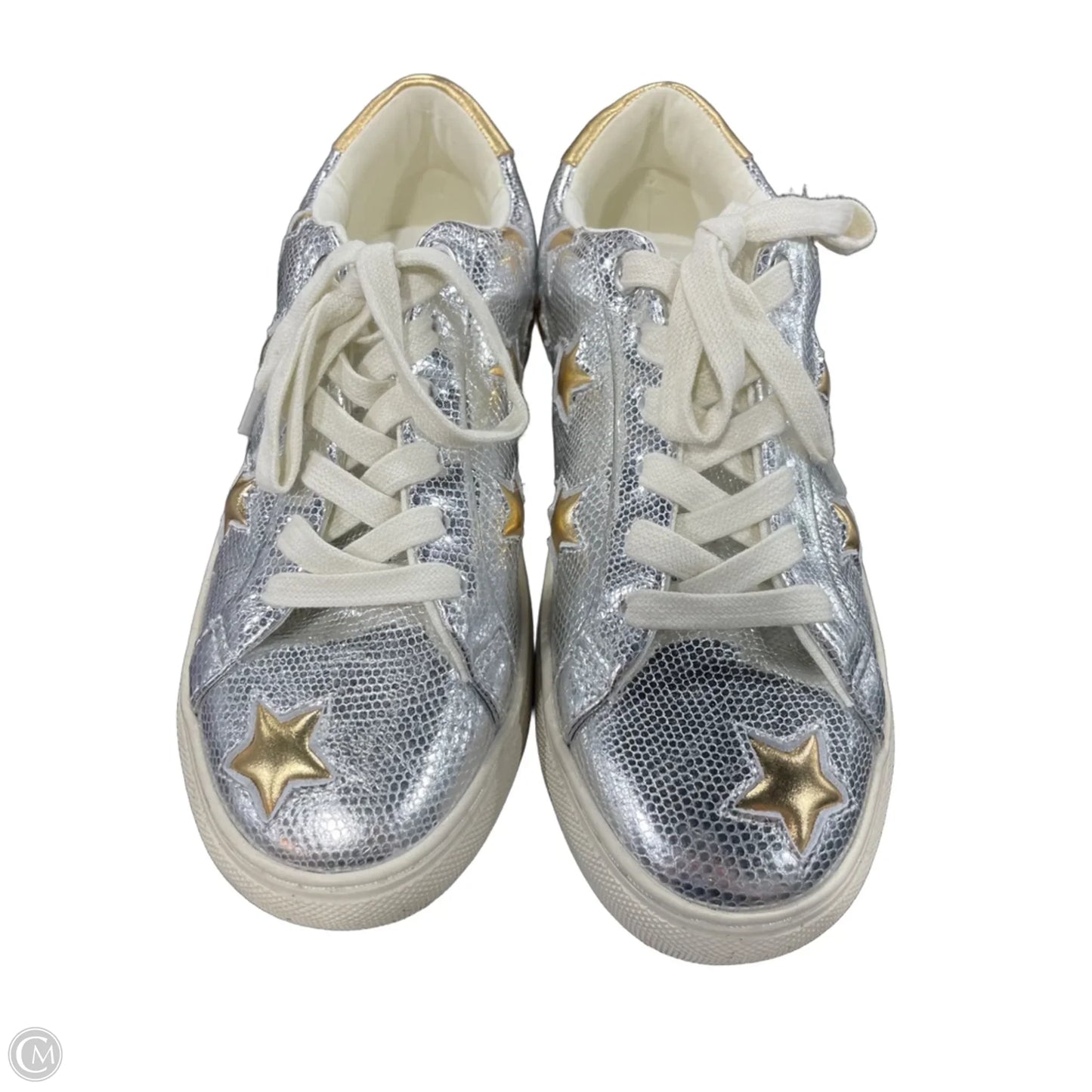 Shoes Sneakers By Kurt Geiger London In Gold & Silver, Size: 6.5