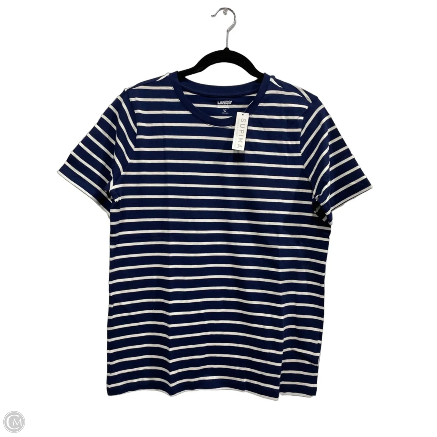 Top Short Sleeve Basic By Lands End In Striped Pattern, Size: S