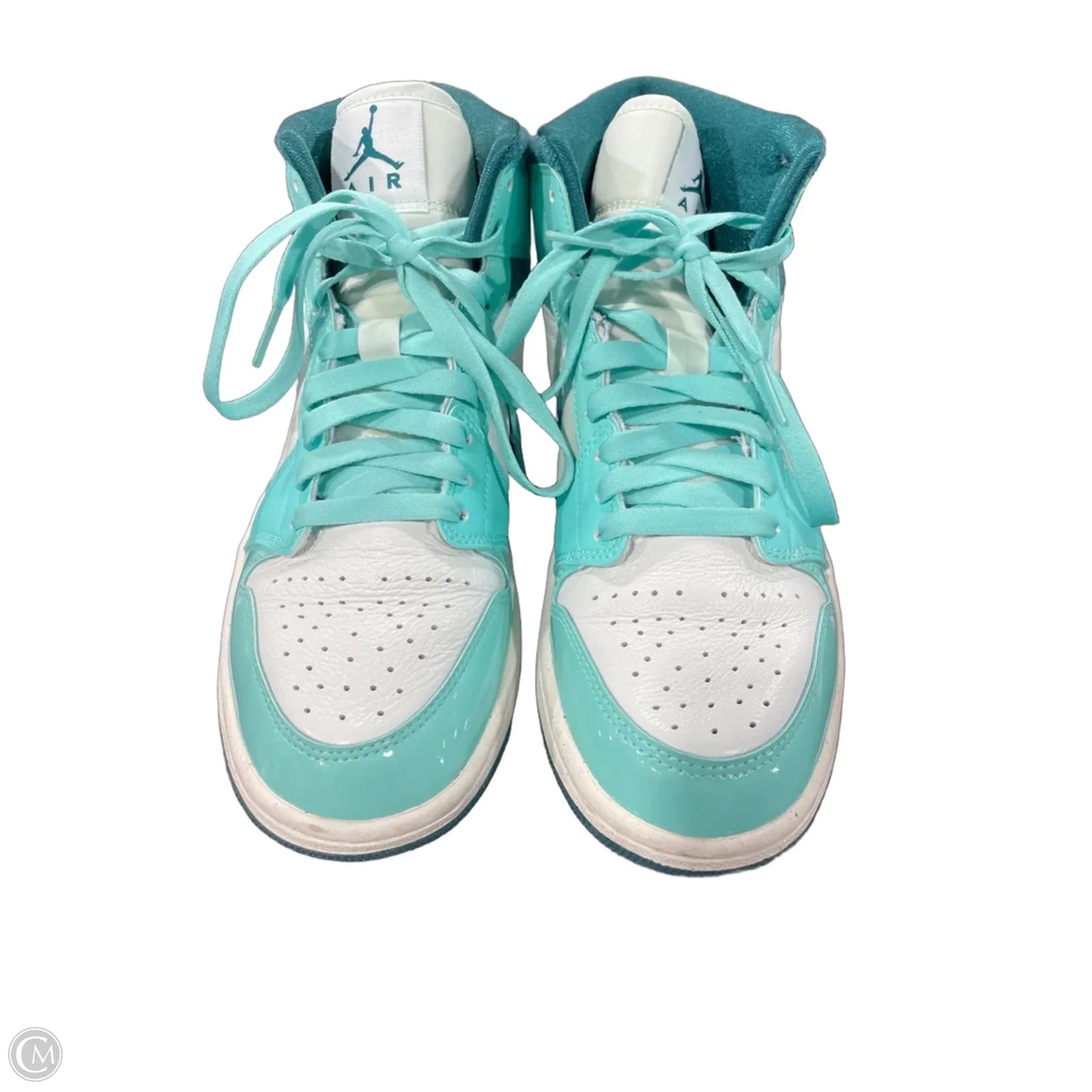 Shoes Luxury Designer By Jordan In Green & White, Size: 8.5