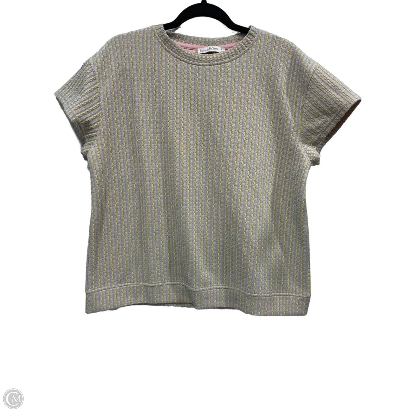 Top Short Sleeve By See And Be Seen In Plaid Pattern, Size: S