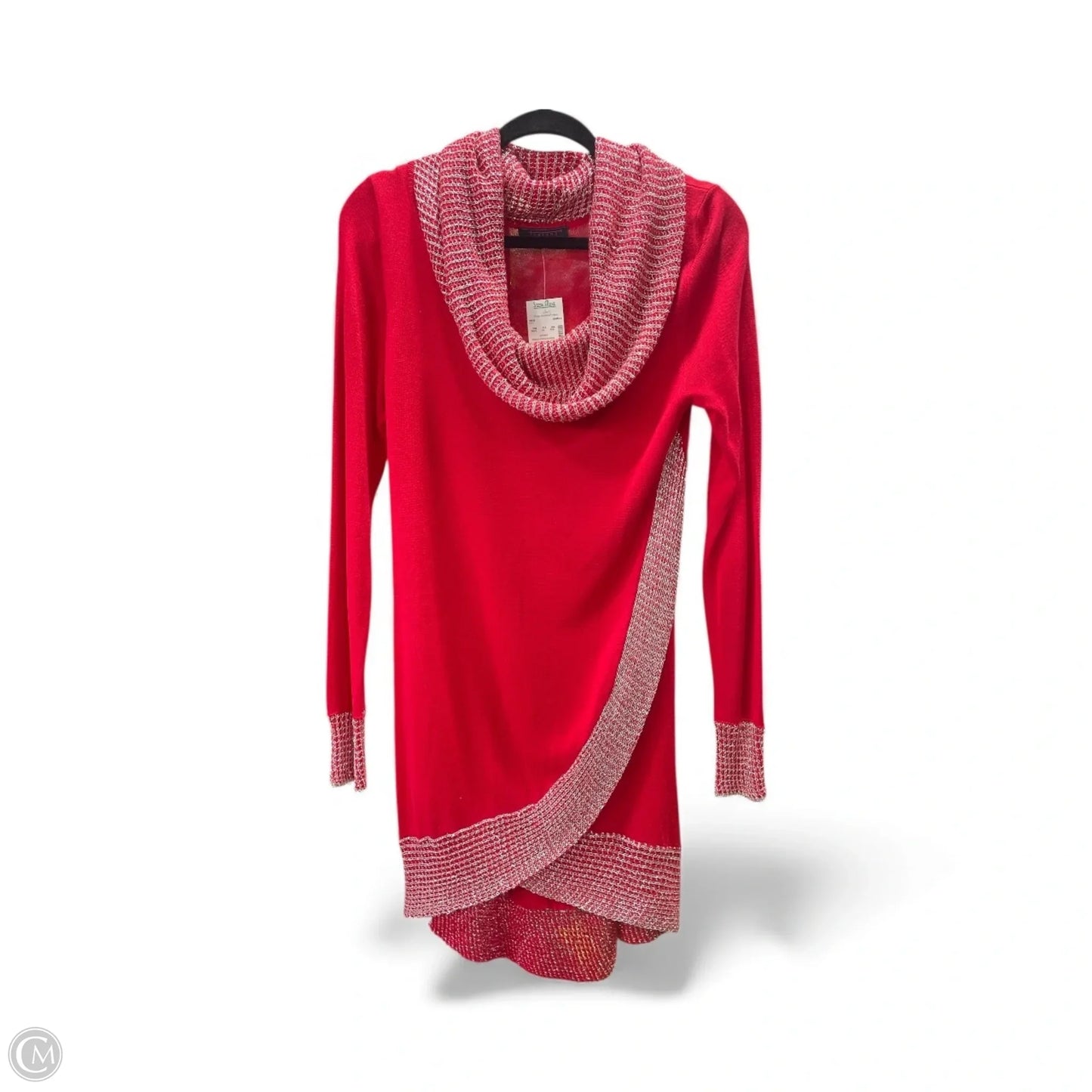 Top Long Sleeve Basic By Clothes Mentor In Red & Silver, Size: S