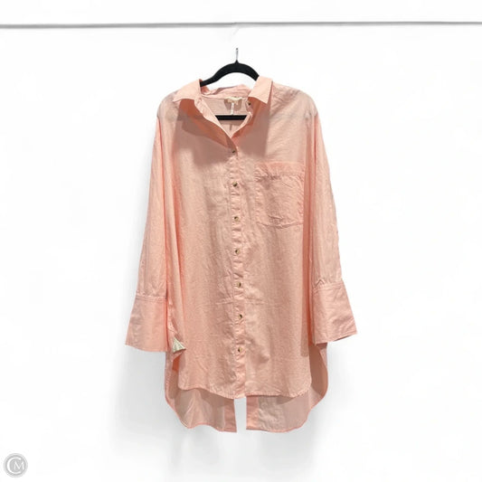 Tunic Long Sleeve By Free People In Peach, Size: L