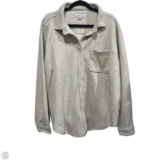 Jacket Shirt By Clothes Mentor In Tan, Size: Xl