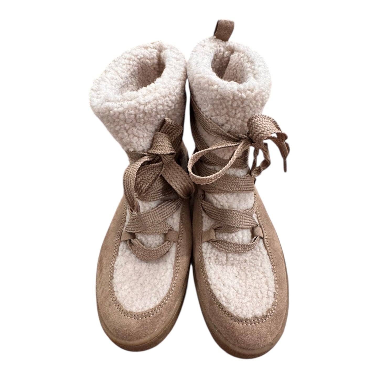 Boots Ankle Flats By Universal Thread In Cream & Tan, Size:7.5