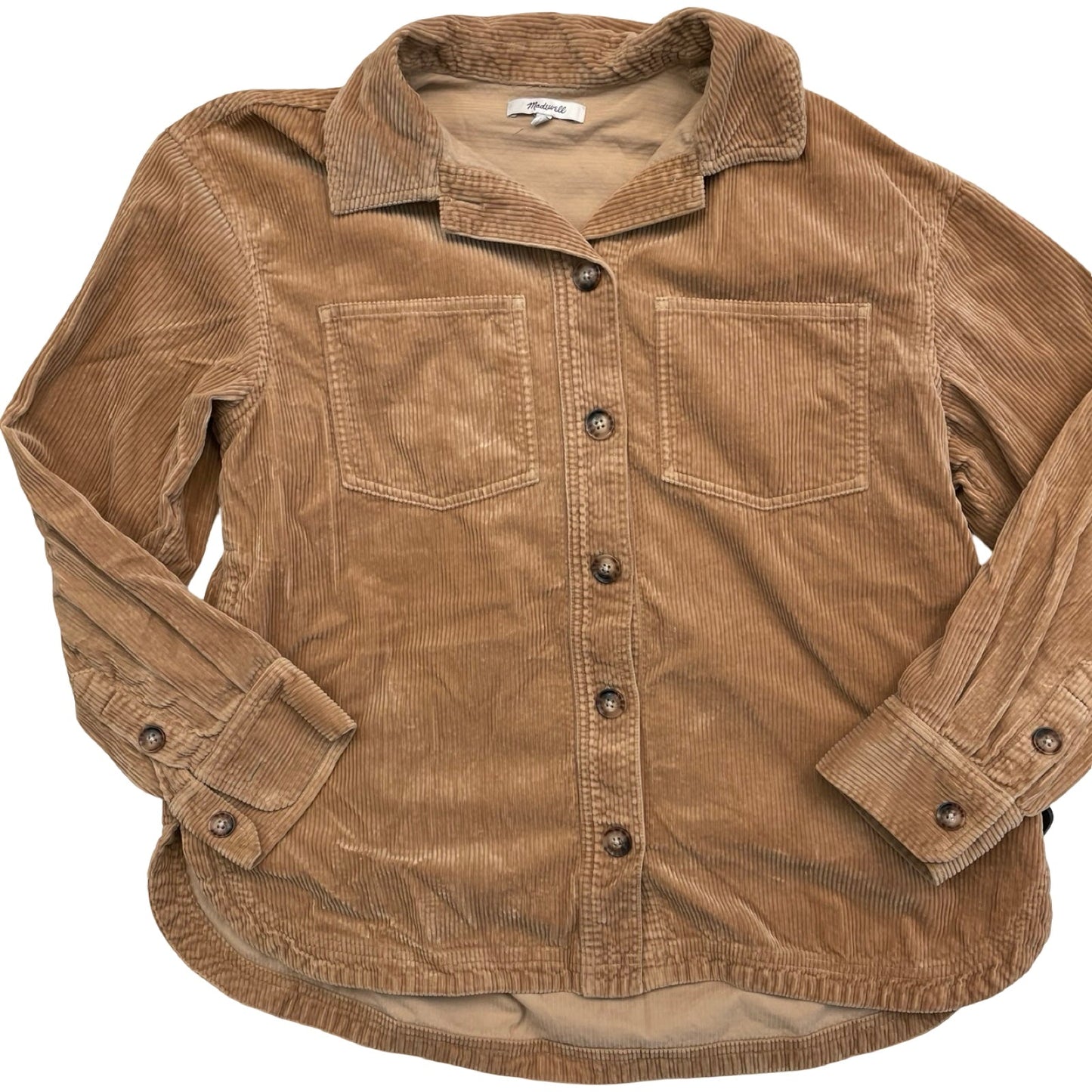 Jacket Shirt By Madewell In Tan, Size:M