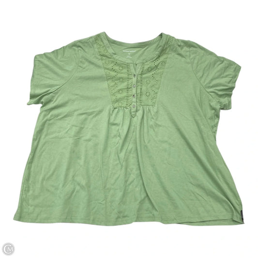 Top Short Sleeve By Woman Within In Green, Size: 3x