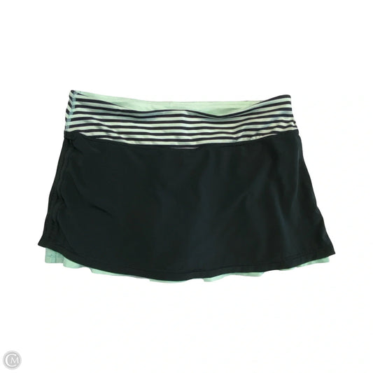 Athletic Skirt By Lululemon In Black & Green, Size: 8