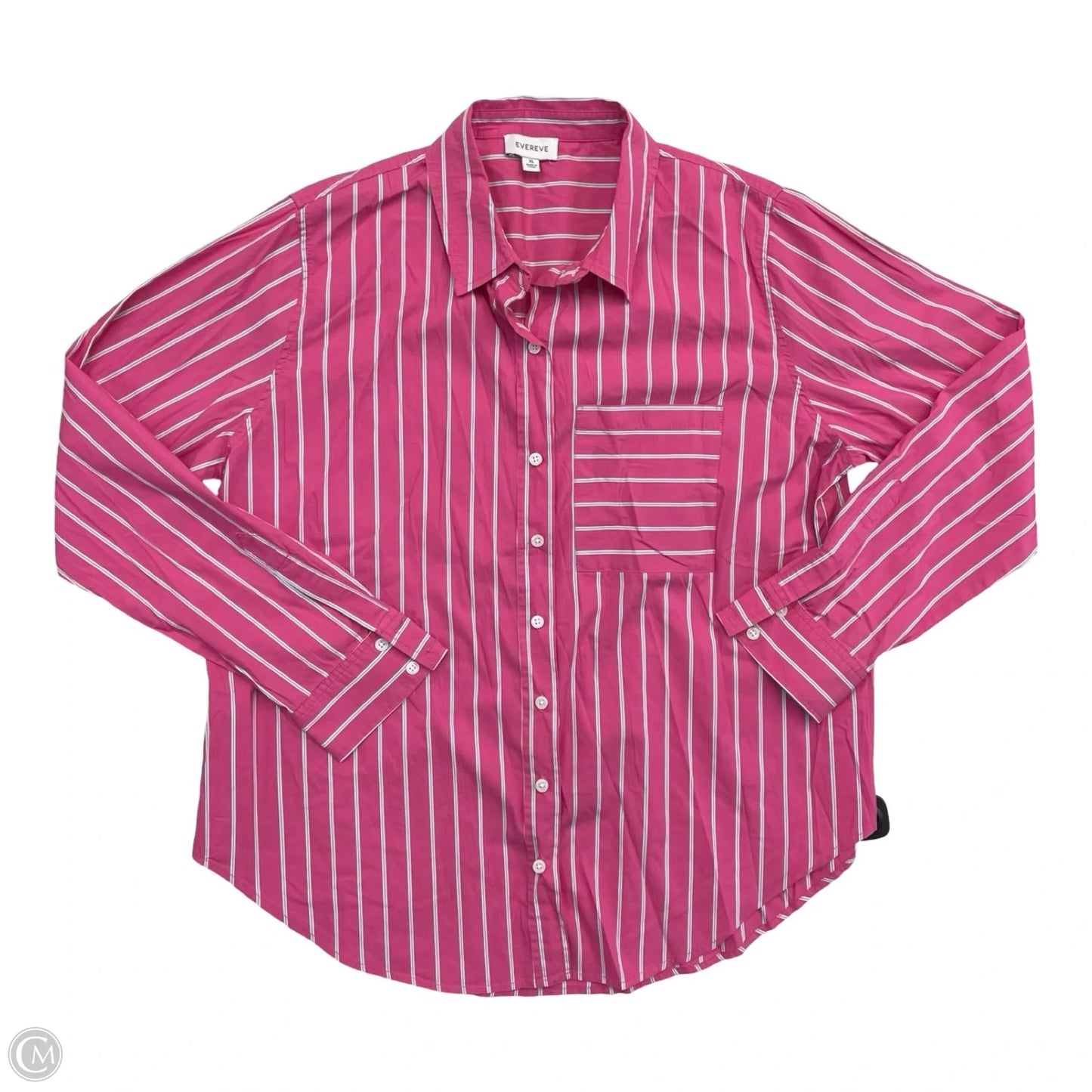 Top Long Sleeve By Evereve In Striped Pattern, Size: Xl
