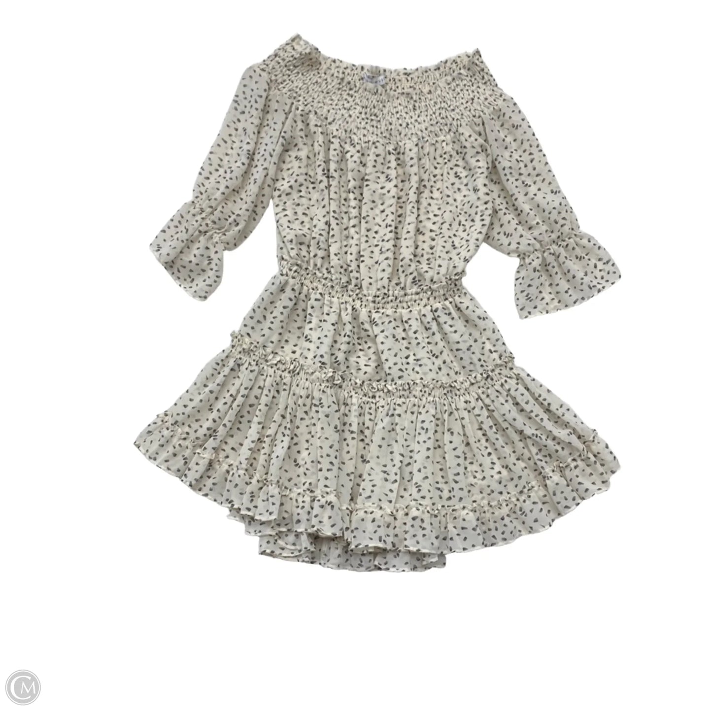 Dress Casual Midi By Cmc In Grey & Tan, Size: S