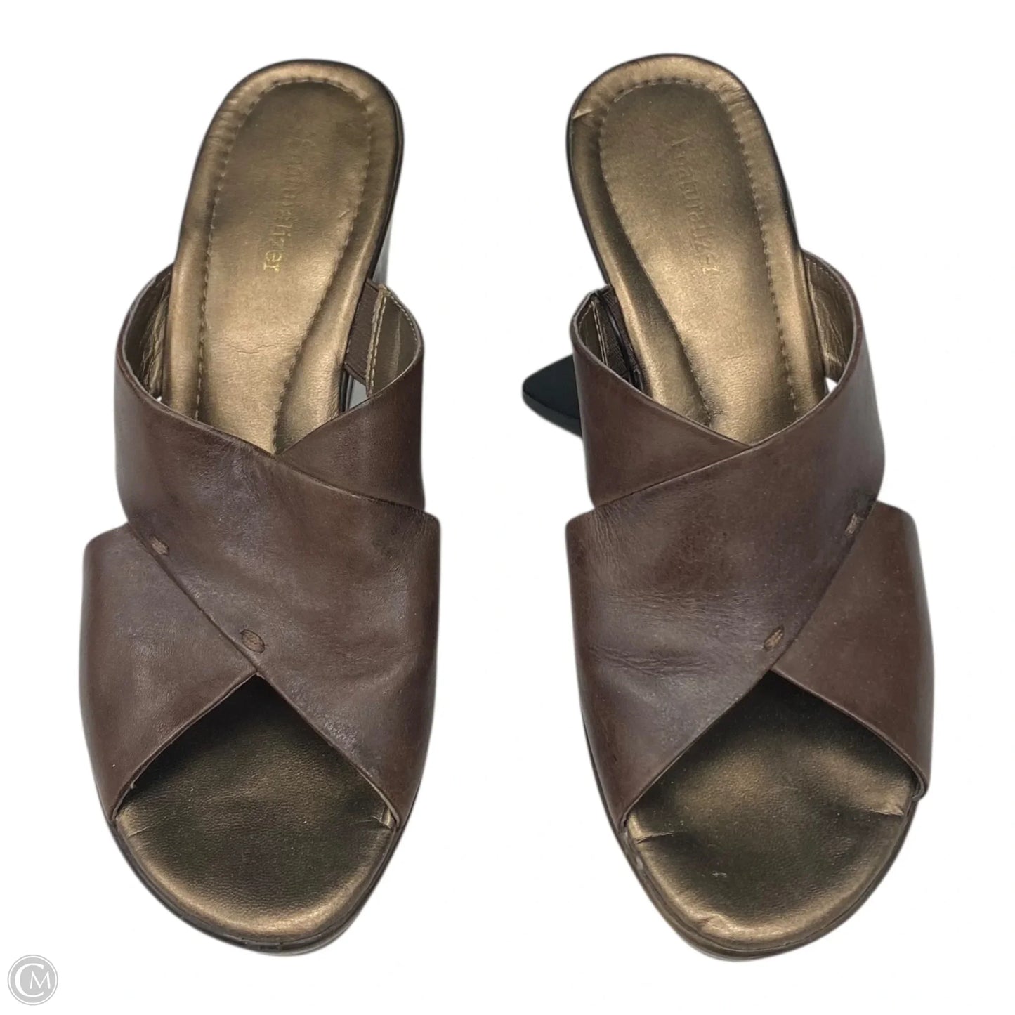 Sandals Heels Block By Naturalizer In Brown, Size: 9