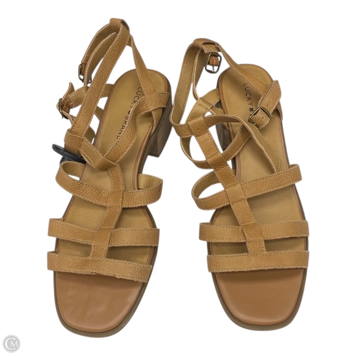 Sandals Heels Block By Lucky Brand In Brown, Size: 10
