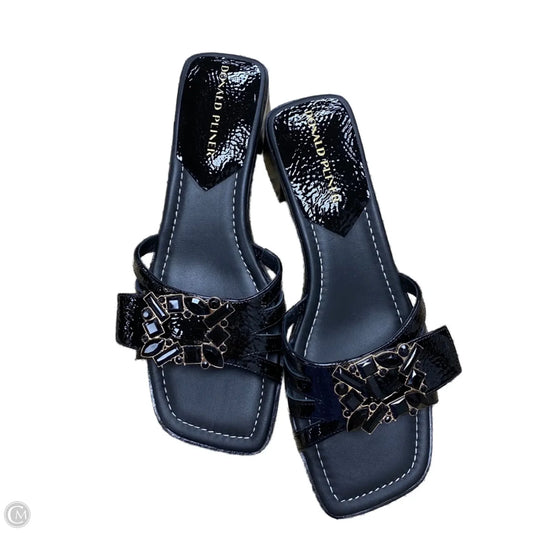 Sandals Heels Block By Donald Pliner In Black, Size: 10