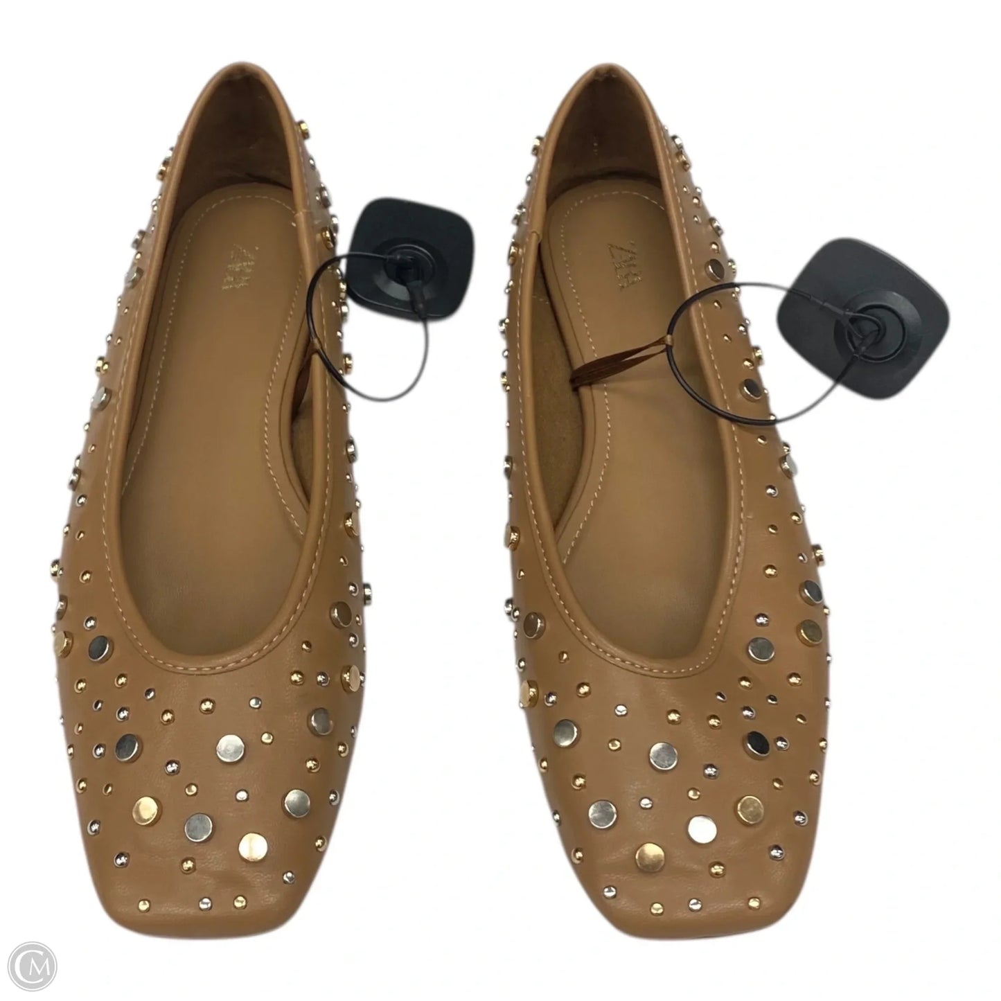 Shoes Flats By Zara In Brown & Gold, Size: 7.5