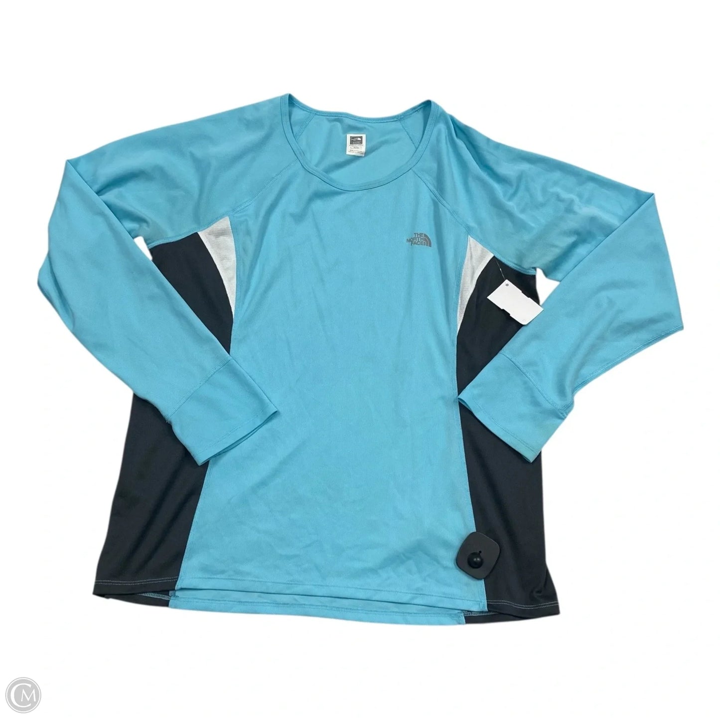 Athletic Top Long Sleeve Crewneck By The North Face In Blue & Grey, Size: Xl