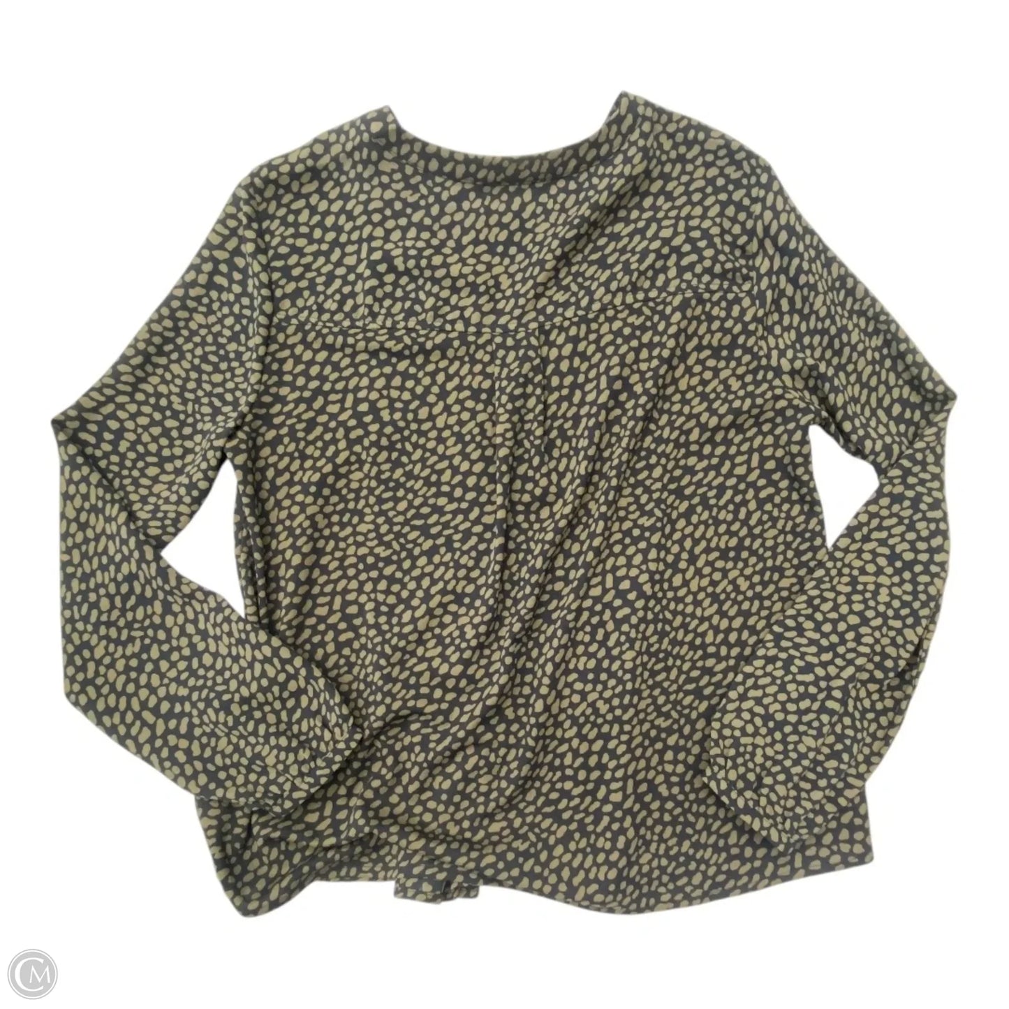 Top Long Sleeve By Ann Taylor In Black & Green, Size: S