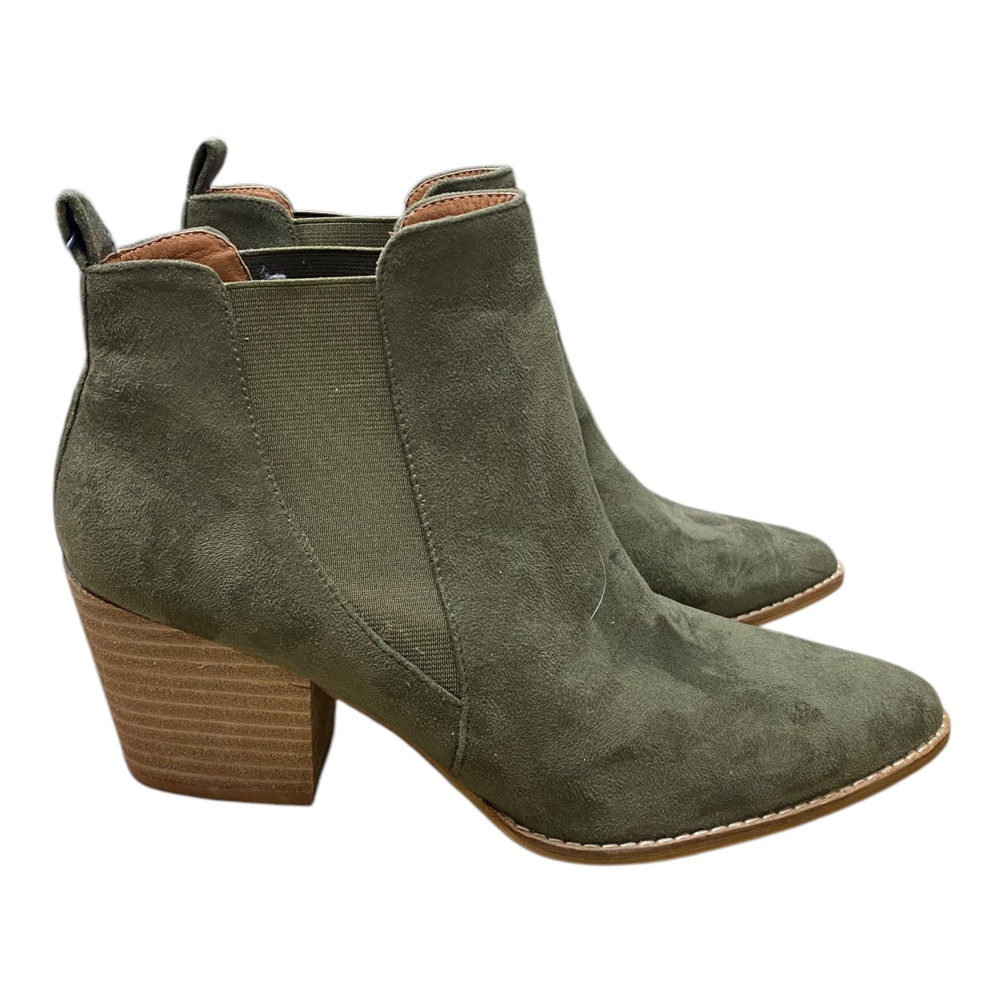Boots Ankle Heels By Beast Fashion In Green, Size: 10