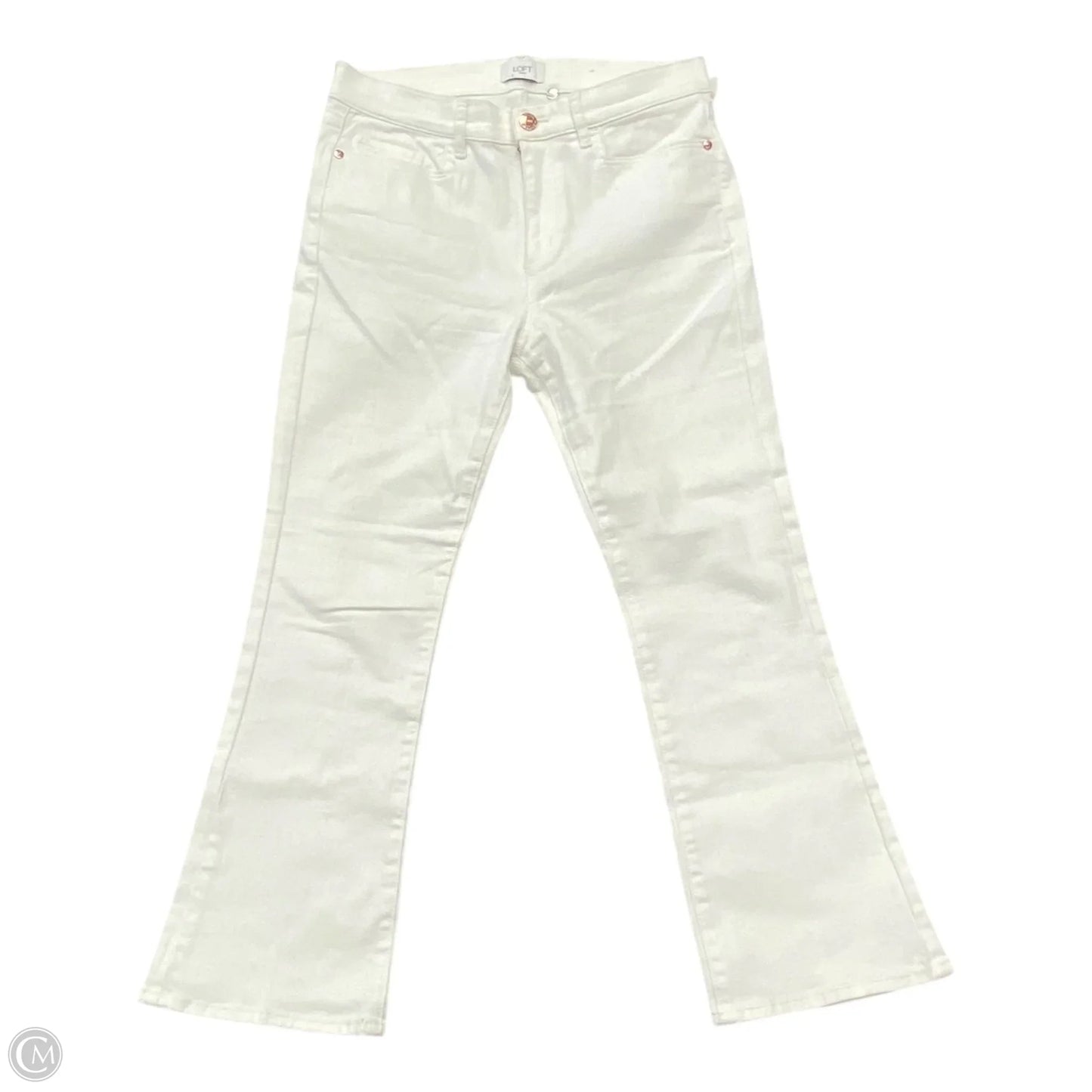 Jeans Cropped By Loft In White Denim, Size: 8