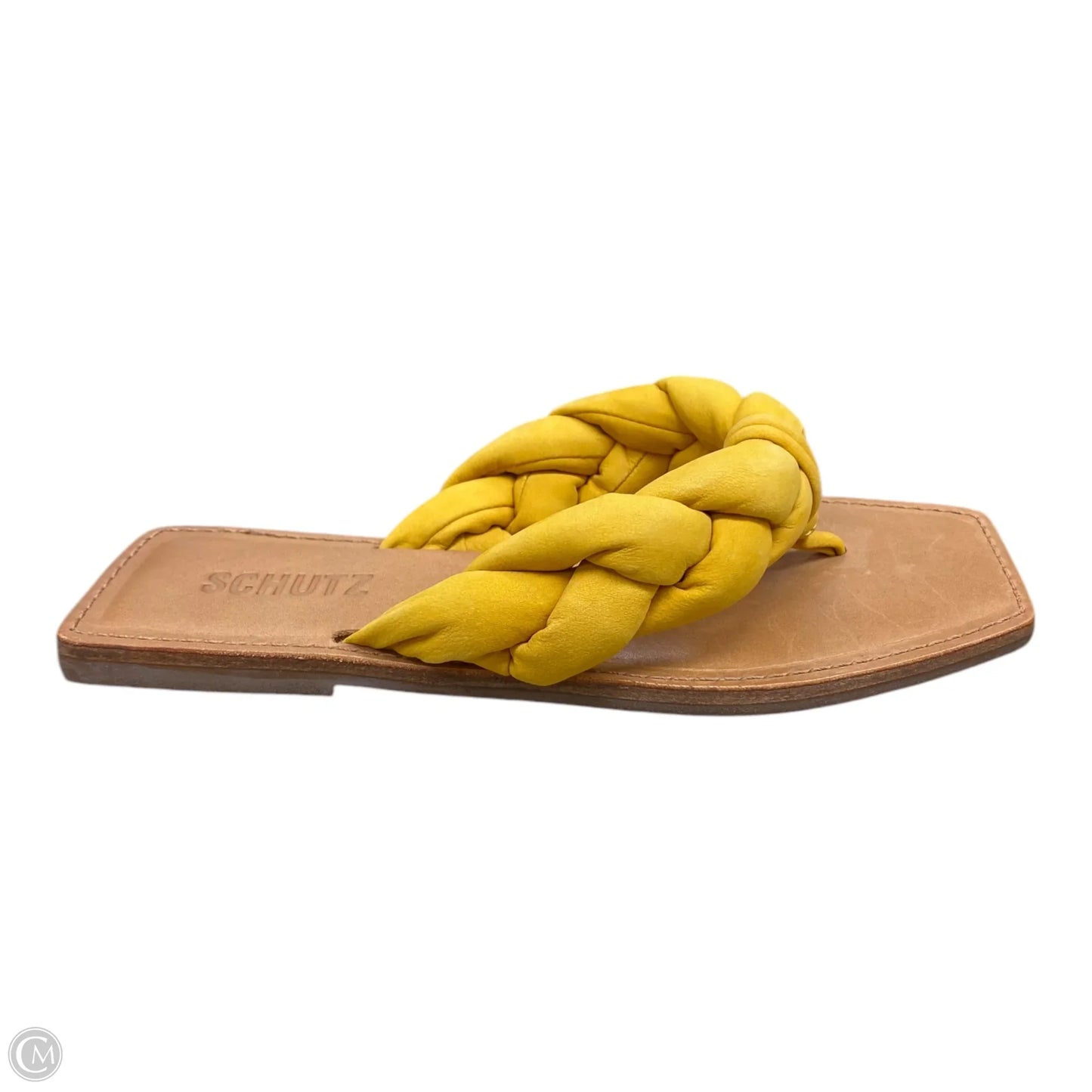 Sandals Flip Flops By Schutz In Tan & Yellow, Size: 6
