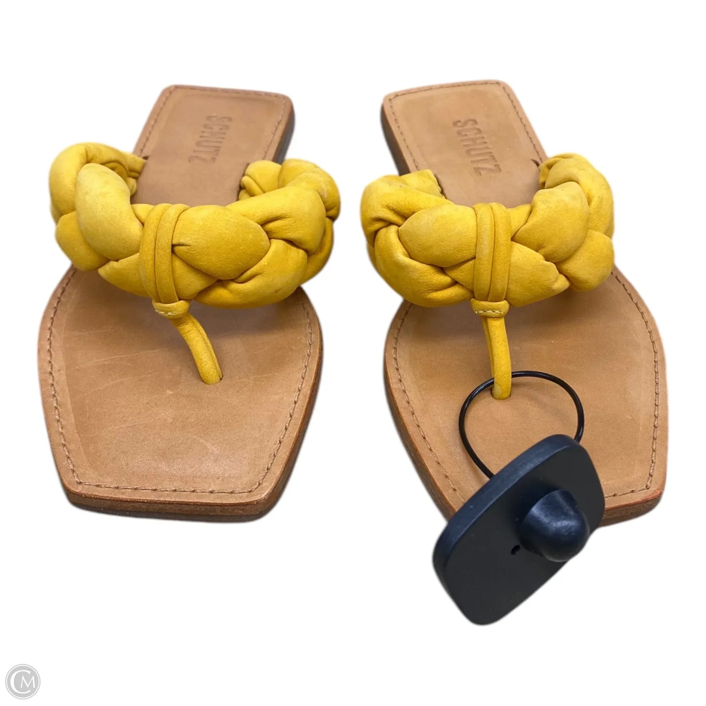 Sandals Flip Flops By Schutz In Tan & Yellow, Size: 6