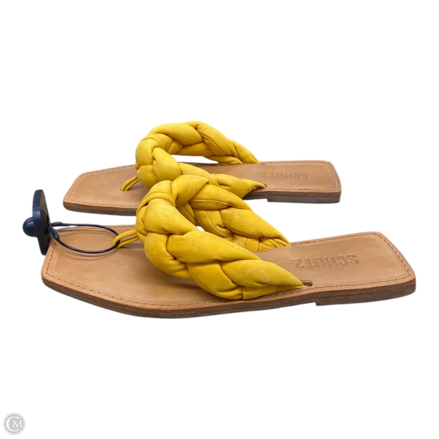 Sandals Flip Flops By Schutz In Tan & Yellow, Size: 6